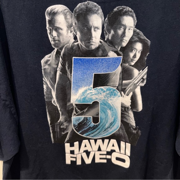 Hawaii Five-O Hawaii 5 0 Navy Blue Cotton graphic T-Shirt Adult size 2XL - Picture 4 of 7